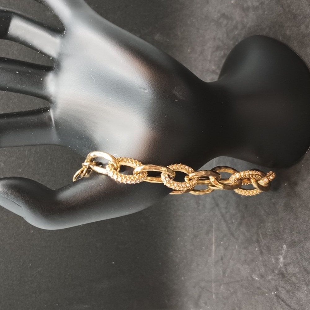 Stella and Dot sparkly gold tone bracelet lobster clasp